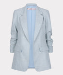 Linen Look Blazer - Sky Blue