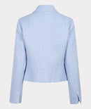 Double Breasted Tweed Blazer - Sky Blue