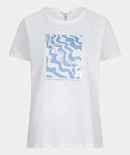 Foil Print T-Shirt - Offwhite/blue