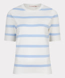 Short Sleeve Stripe Top - Offwhite/blue