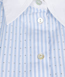 Rhinestones Striped Blouse - Blue/white