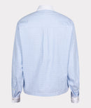 Rhinestones Striped Blouse - Blue/white