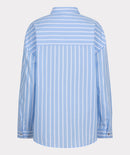 Striped Lace Patch Blouse - Blue/white