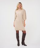 Embroidered Dress - Bisquit
