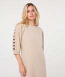 Embroidered Dress - Bisquit