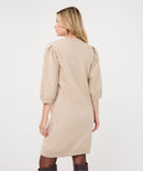Embroidered Dress - Bisquit