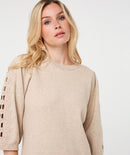 Embroidered Dress - Bisquit