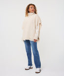 Esqualo High Neck Poncho - Bisquit