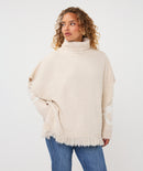 Esqualo High Neck Poncho - Bisquit