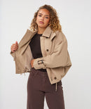 Hooded Short Coat - Sand