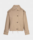 Hooded Short Coat - Sand