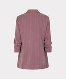 3/4 Sleeve Herringbone Blazer - Merlot