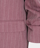 3/4 Sleeve Herringbone Blazer - Merlot