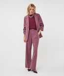 Wide Herringbone Trouser - Merlot