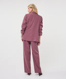 Wide Herringbone Trouser - Merlot