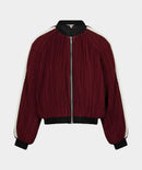 Plisse Bomber Jacket - Merlot