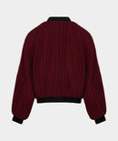 Plisse Bomber Jacket - Merlot