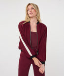 Plisse Bomber Jacket - Merlot