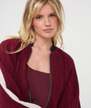 Plisse Bomber Jacket - Merlot