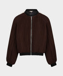 Plisse Bomber Jacket - Cacao