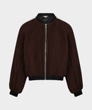 Plisse Bomber Jacket - Cacao