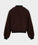 Plisse Bomber Jacket - Cacao