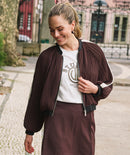 Plisse Bomber Jacket - Cacao