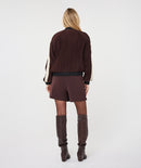 Plisse Bomber Jacket - Cacao
