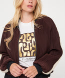Plisse Bomber Jacket - Cacao