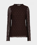 Lace Sleeve Top - Cacao