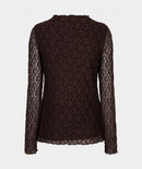 Lace Sleeve Top - Cacao
