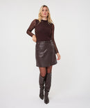Lace Sleeve Top - Cacao