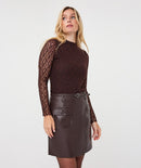 Lace Sleeve Top - Cacao