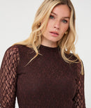 Lace Sleeve Top - Cacao