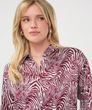 Zebra Print Oversized Blouse - Print
