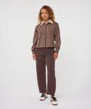 Stripe Studded Blouse - Print
