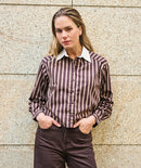 Stripe Studded Blouse - Print
