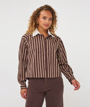 Stripe Studded Blouse - Print