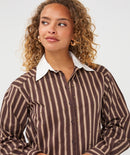 Stripe Studded Blouse - Print