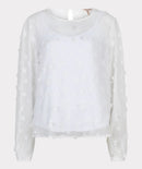 Crêpe Daisy Flower Blouse - Off White