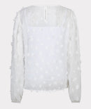 Crêpe Daisy Flower Blouse - Off White