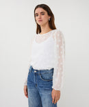 Crêpe Daisy Flower Blouse - Off White
