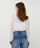 Crêpe Daisy Flower Blouse - Off White