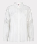 Lace Poplin Blouse - Off White