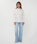 Lace Poplin Blouse - Off White