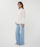 Lace Poplin Blouse - Off White