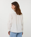 Lace Poplin Blouse - Off White