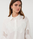Lace Poplin Blouse - Off White