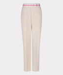 Fancy Waistband Wide Trousers - Natural