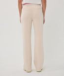 Fancy Waistband Wide Trousers - Natural
